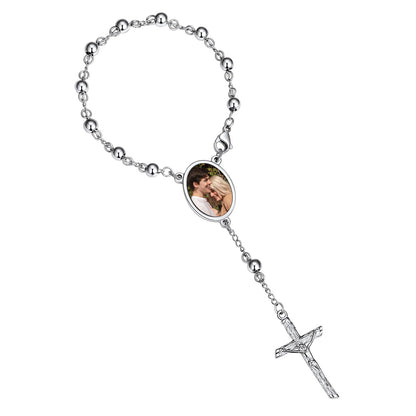 Personalized Photo Rosary Beads Bracelets