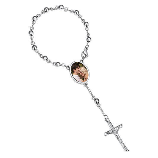 Personalized Photo Rosary Beads Bracelets
