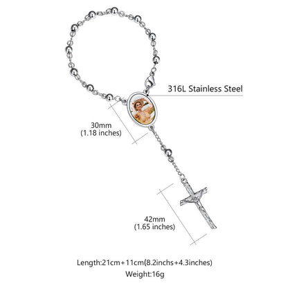 Personalized Photo Rosary Beads Bracelets Dimension, Durable
