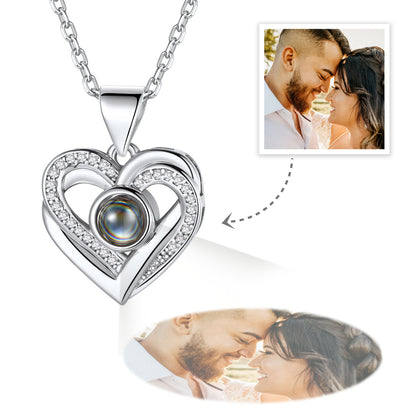 Personalized Picture Projection Heart Necklace