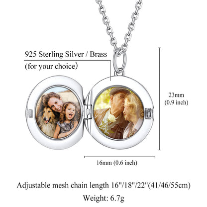 Personalized Round Locket Necklace with Pictures Dimension, Durable