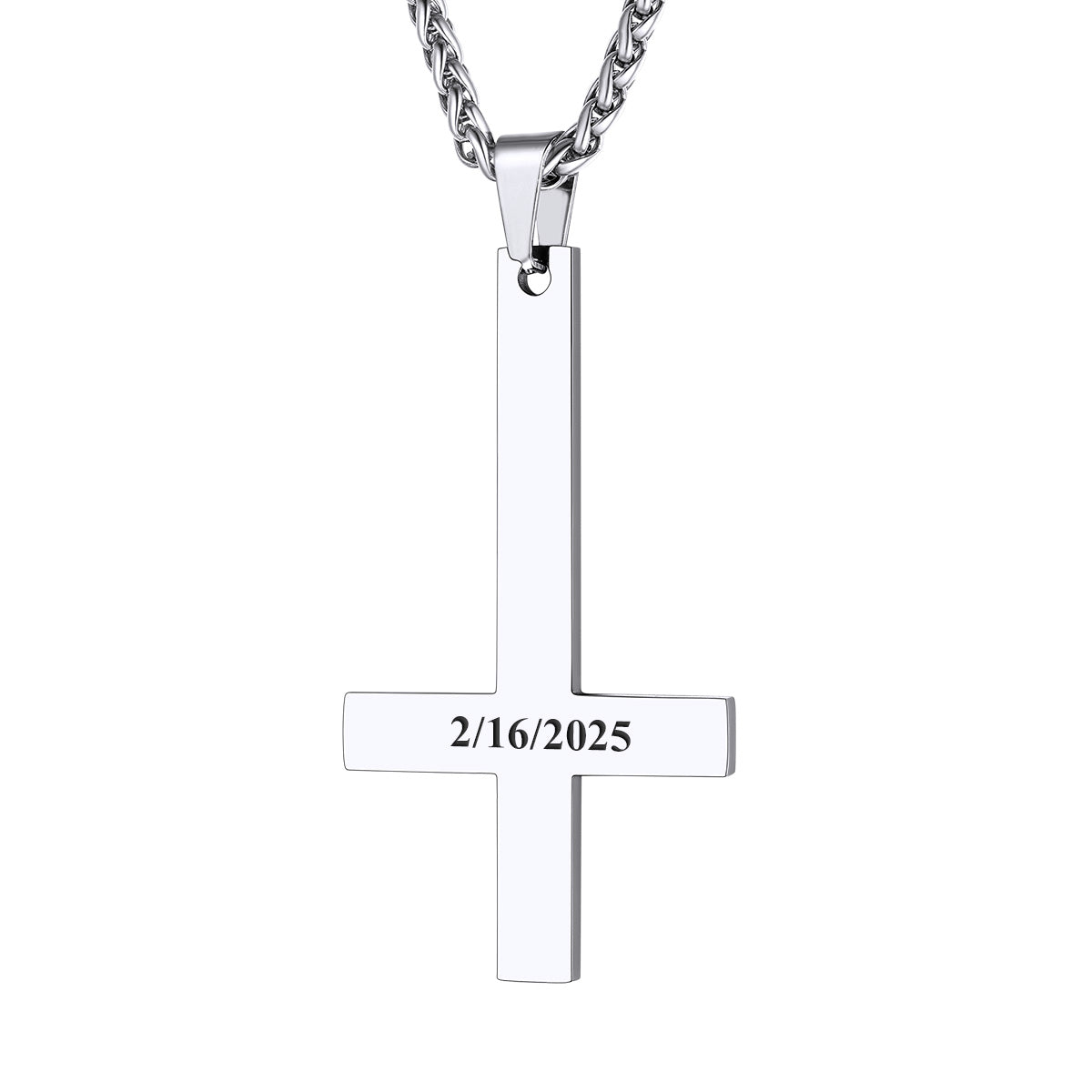 Personalized Upside Down Cross Necklace for Men Women