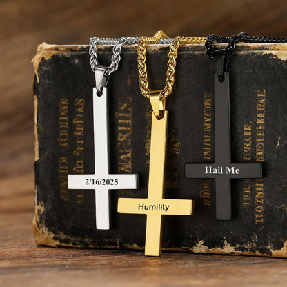 Personalized Upside Down Cross Necklace in Different Color