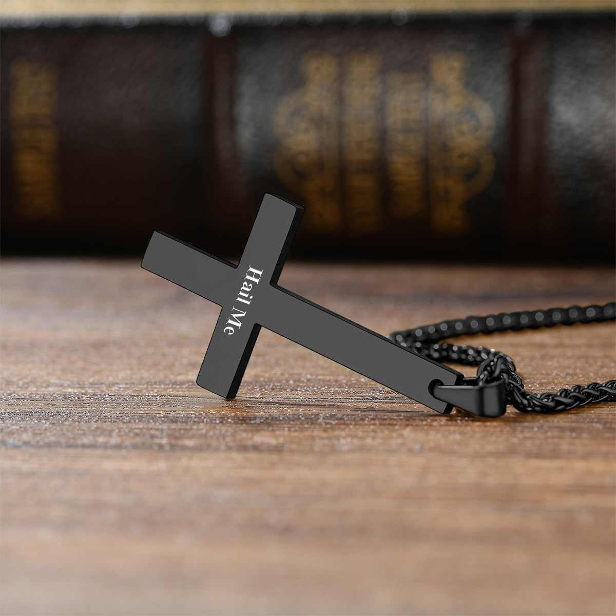 Personalized Upside Down Cross Necklace in Gold Plated