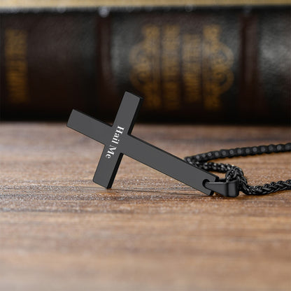 Personalized Upside Down Cross Necklace in Gold Plated