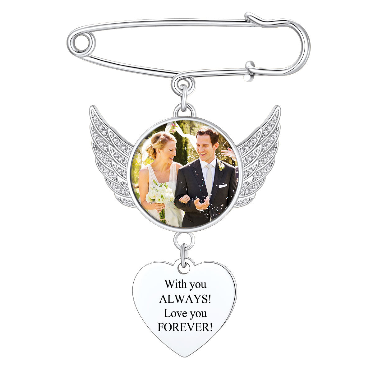 Personalized Wedding Bouquet Picture Brooch Pins