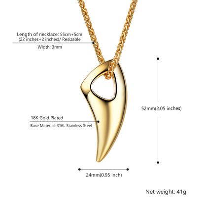 Personalized Wolf Tooth Necklace: Dimension, Durable, Solid