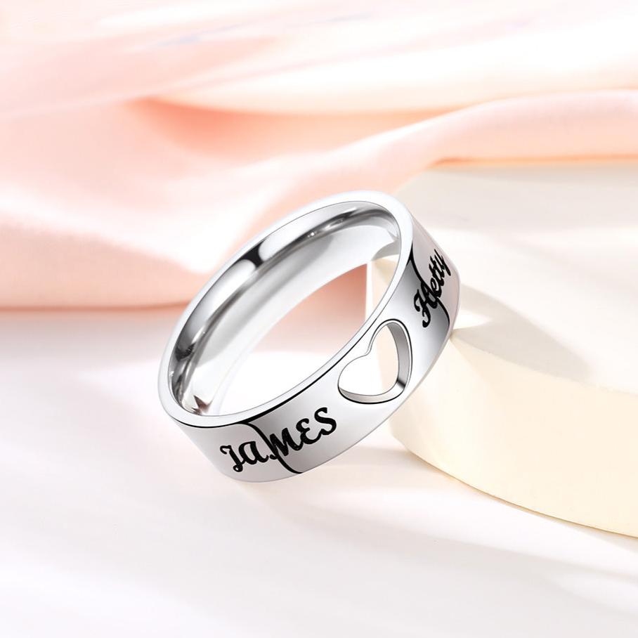 Personalized ring for couple custom name