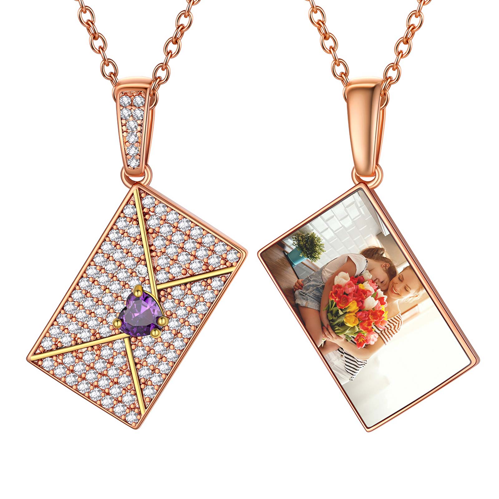 Photo Necklaces Rose Gold