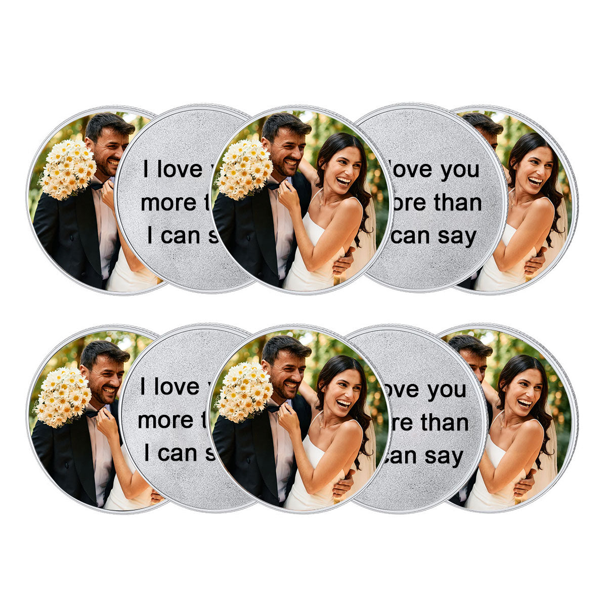 Photo Commemorative Wedding Coins with Text Pocket Coin 10pcs