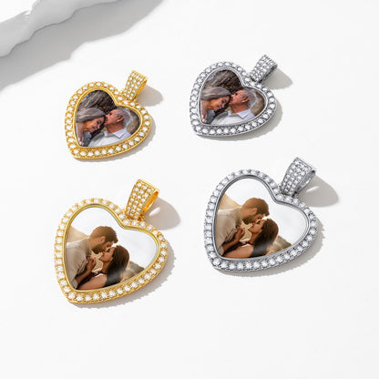  Photo Pendant Necklace With Cubic Zirconia