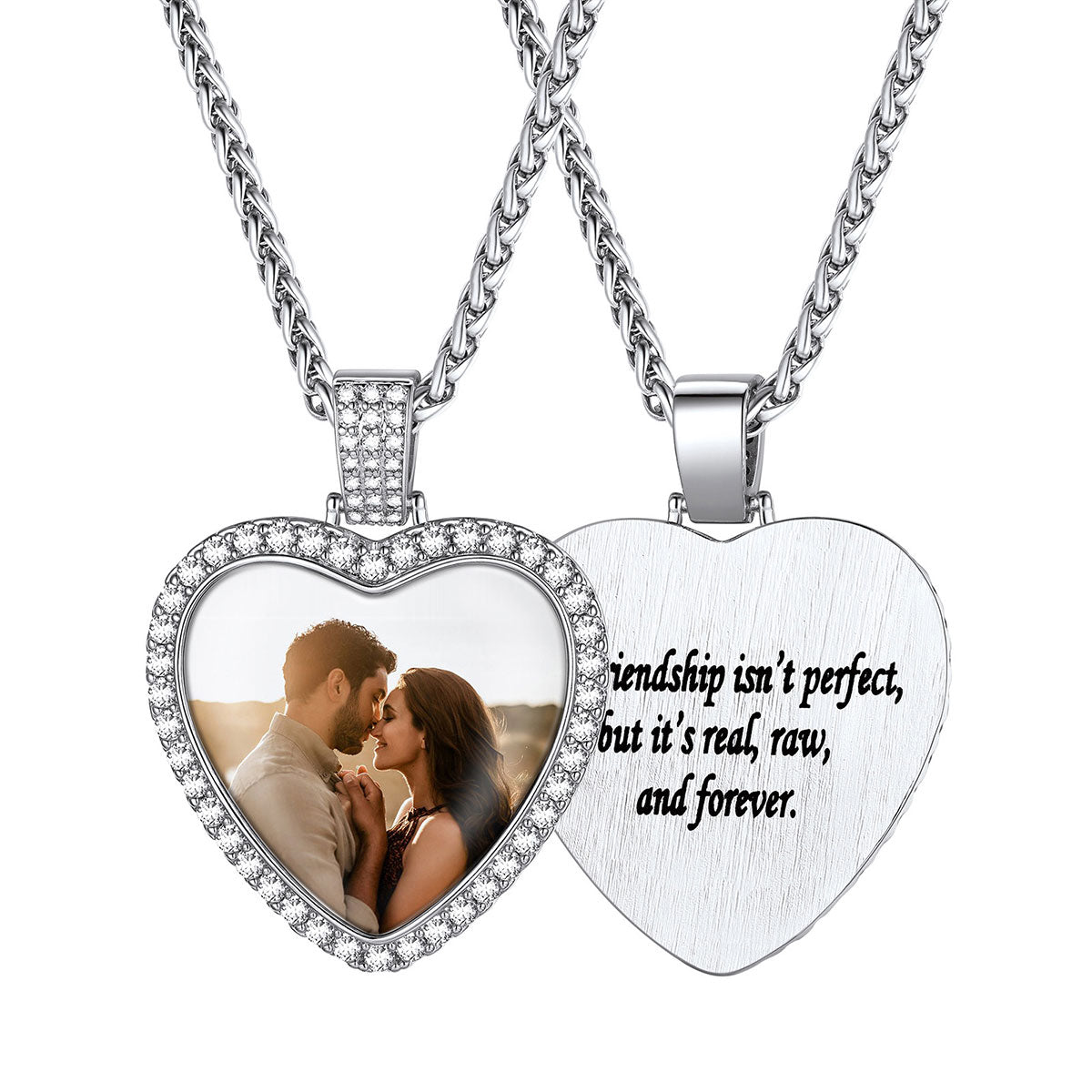 Photo Pendant Necklace With Cubic Zirconia 37mm