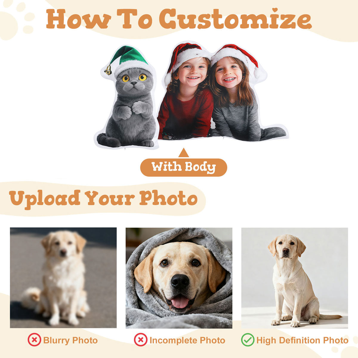 Photo Pillow with Picture Double Side Print Custom Guide