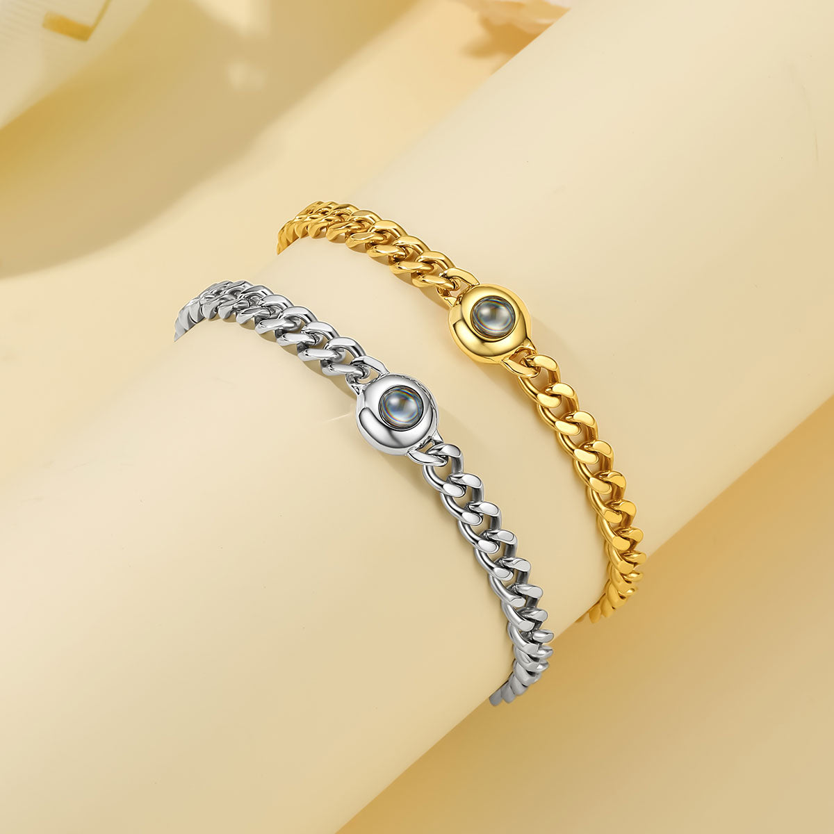 Photo Projection Bracelet Cuban Chain Bracelet in different color