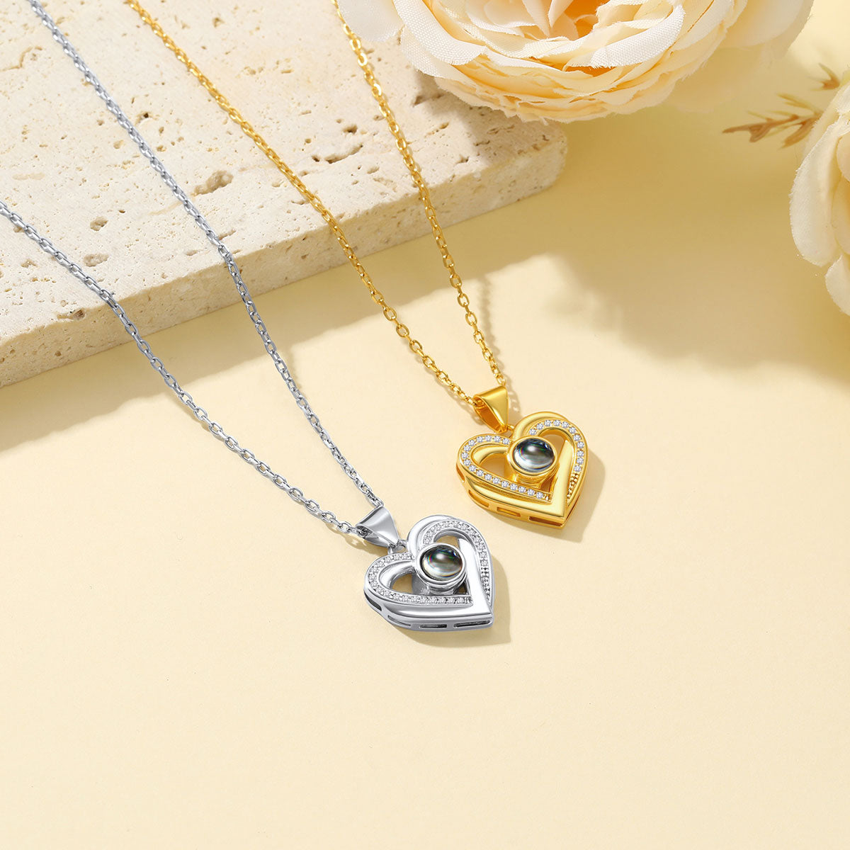 Photo Projection Heart Necklace in different Color