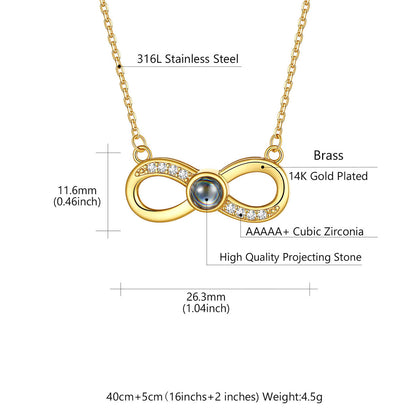 Photo Projection Infinity Necklace Dimension, Durable