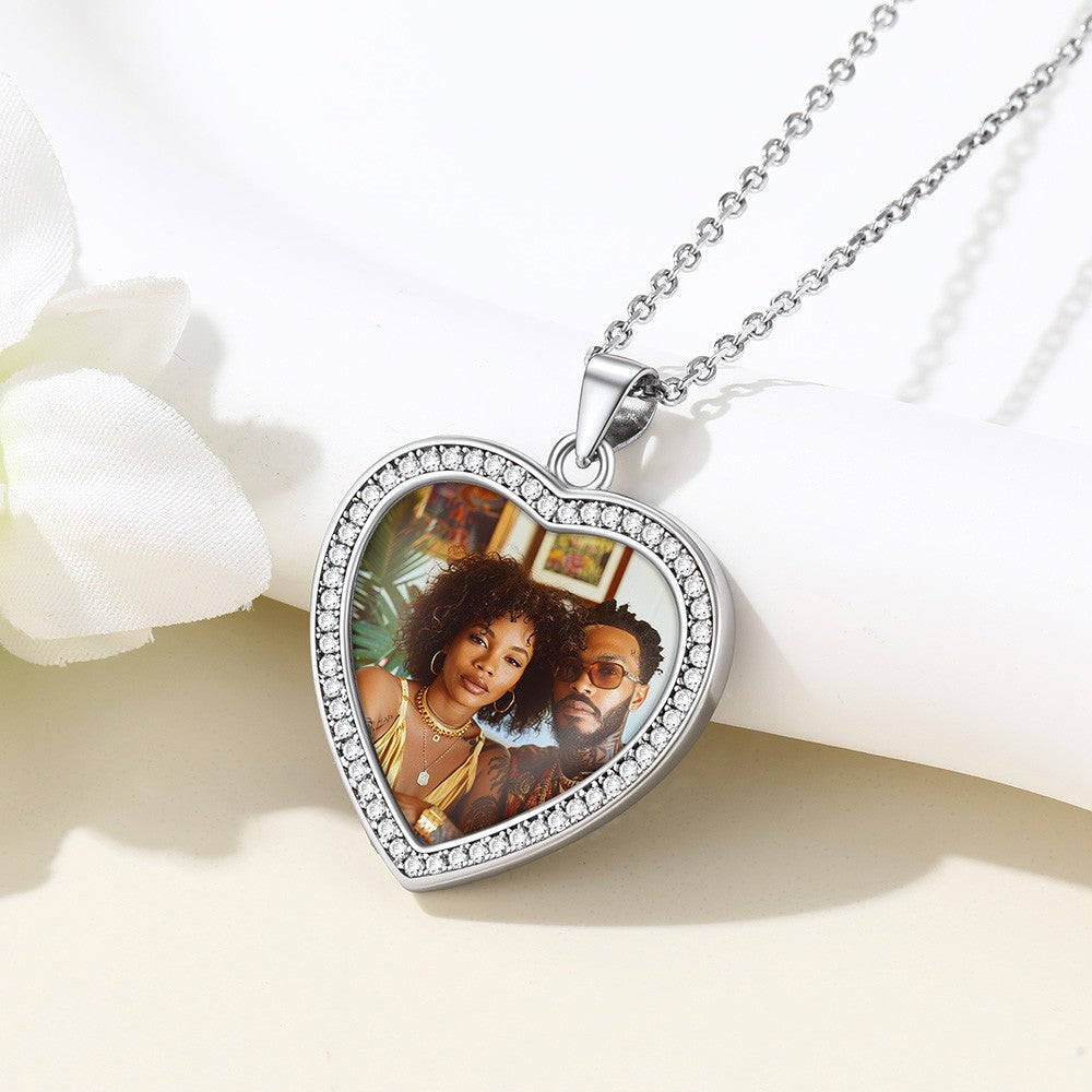 Picture Necklace With Cubic Zirconia