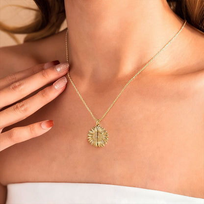 Picture Sunflower Locket Necklace