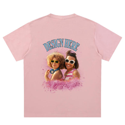 Pink Back Personalized Photo and Text T-Shirts