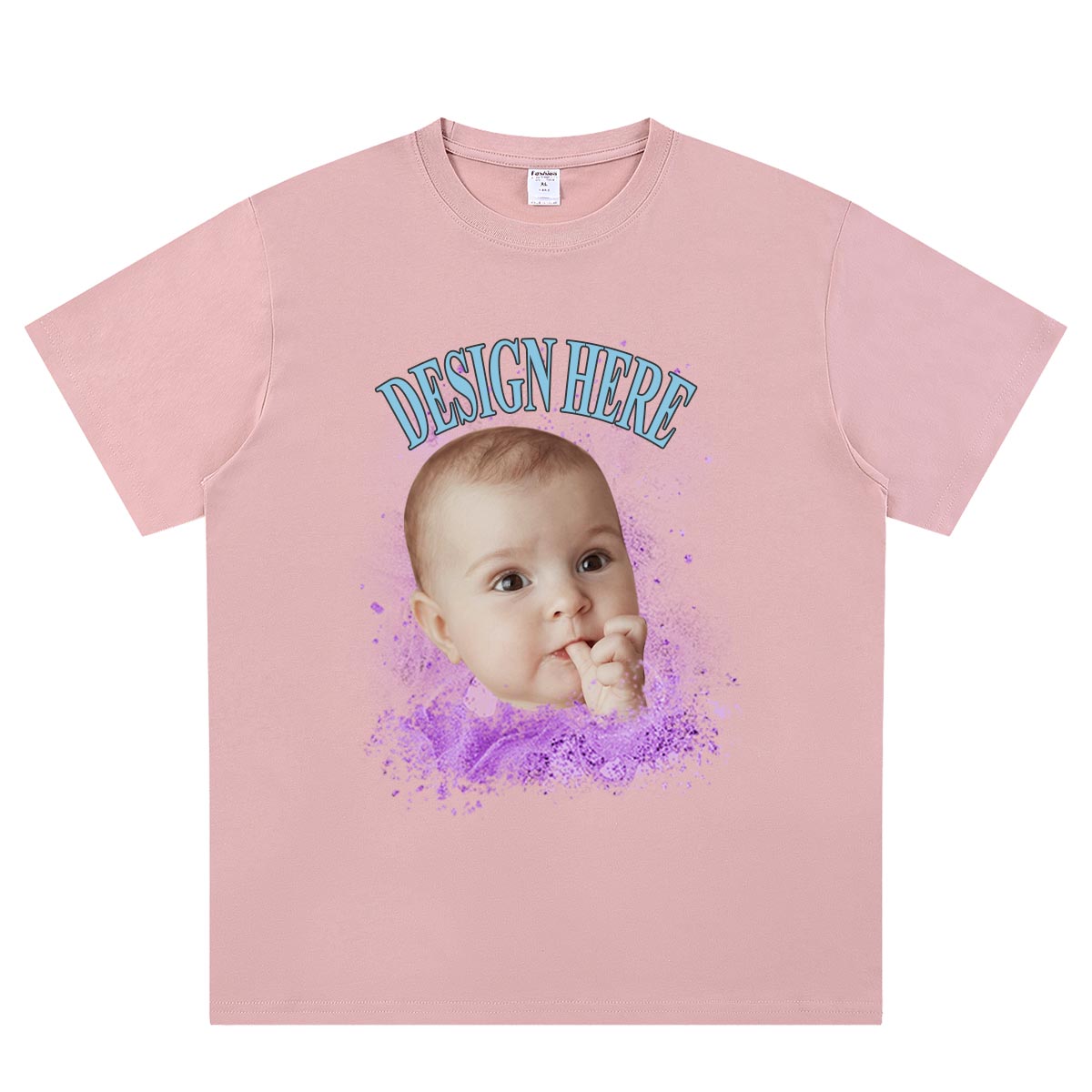 Pink Custom Photo and Text T-Shirts