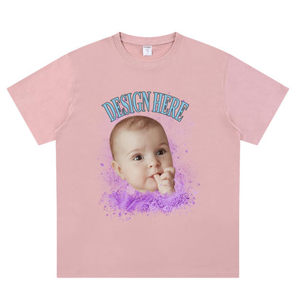 Pink Custom Photo and Text T-Shirts