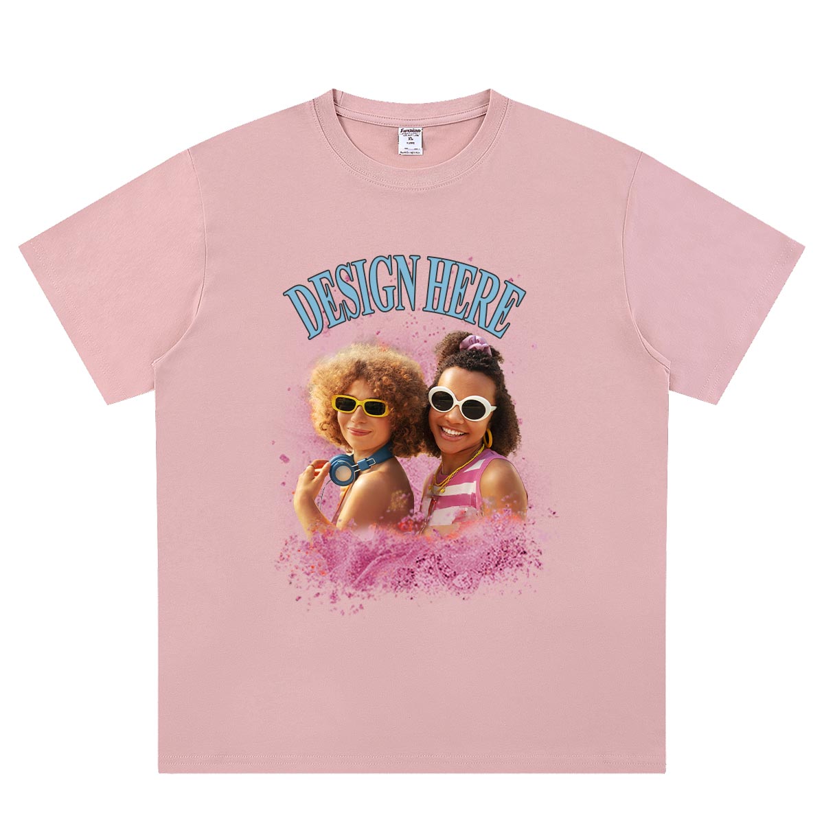 Pink Personalized Photo and Text T-Shirts