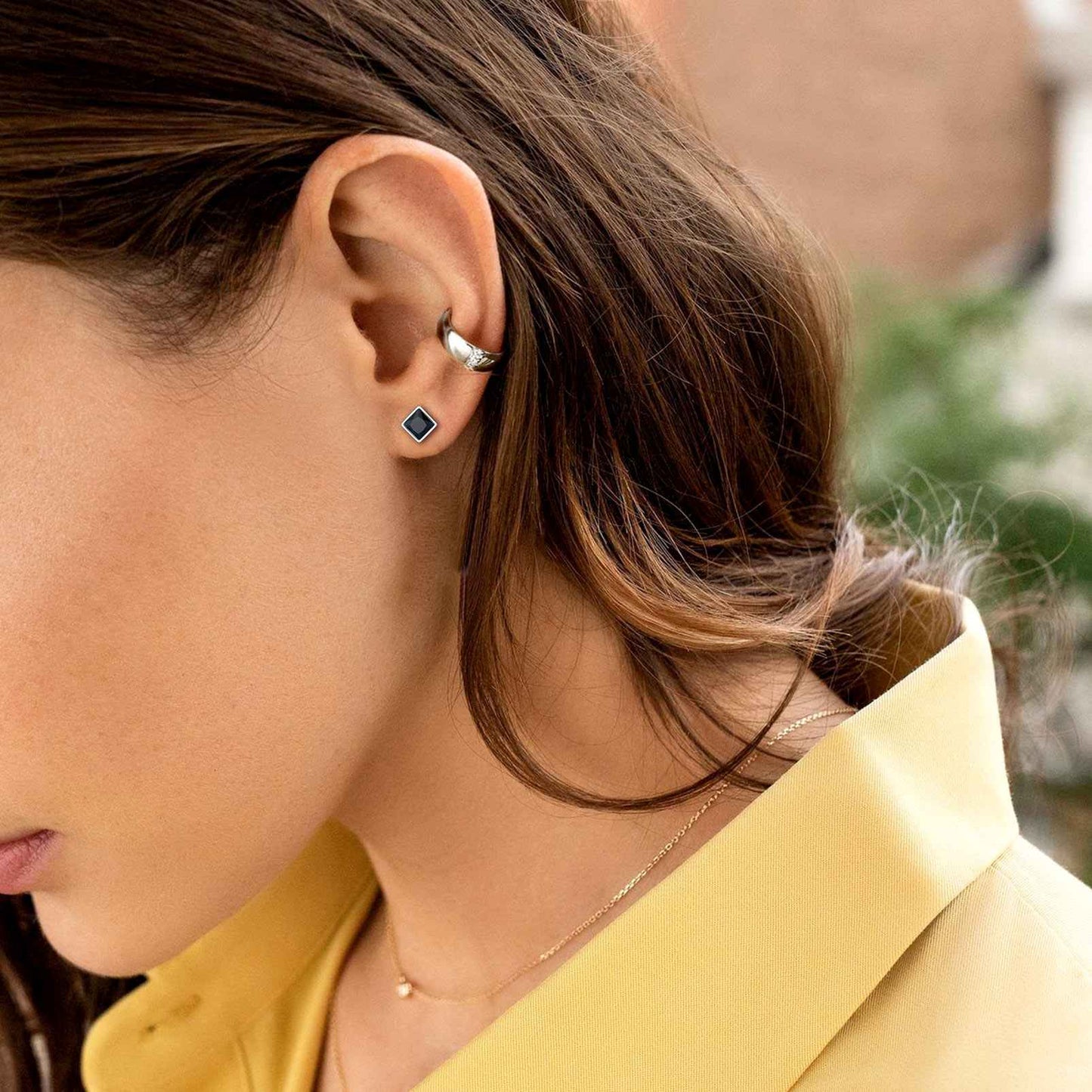 Princess Cut CZ Stud Earrings