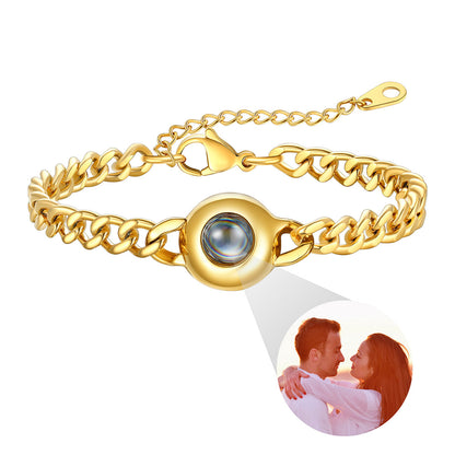 Projection Bracelet Cuban Chain Bracelet Gold Plated