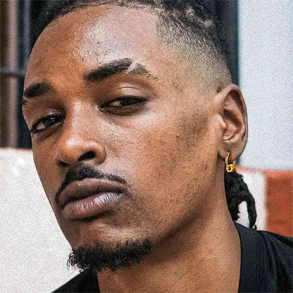 Punk Hexagon Huggie Hoop Earrings