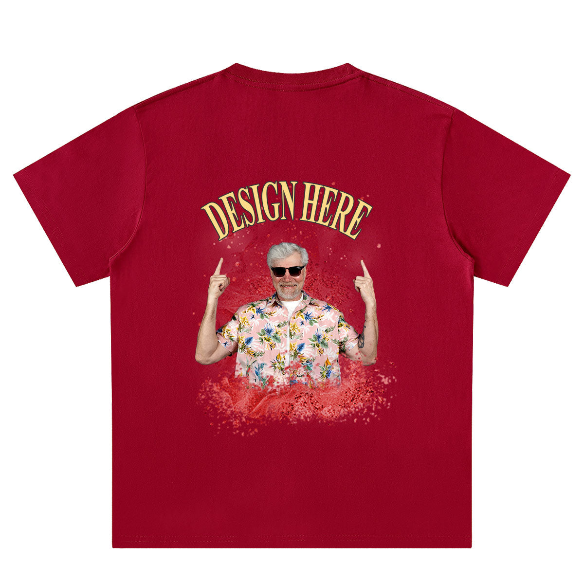 Red Back Personalized Photo and Text T-Shirts