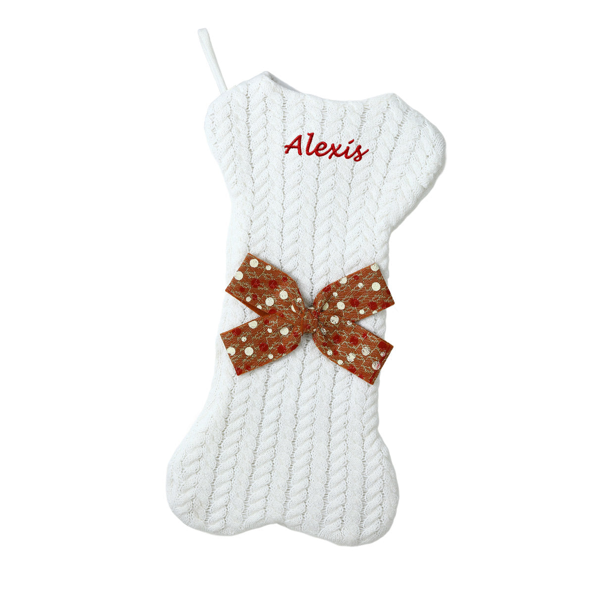 Red Name Bone Shape Christmas Stockings