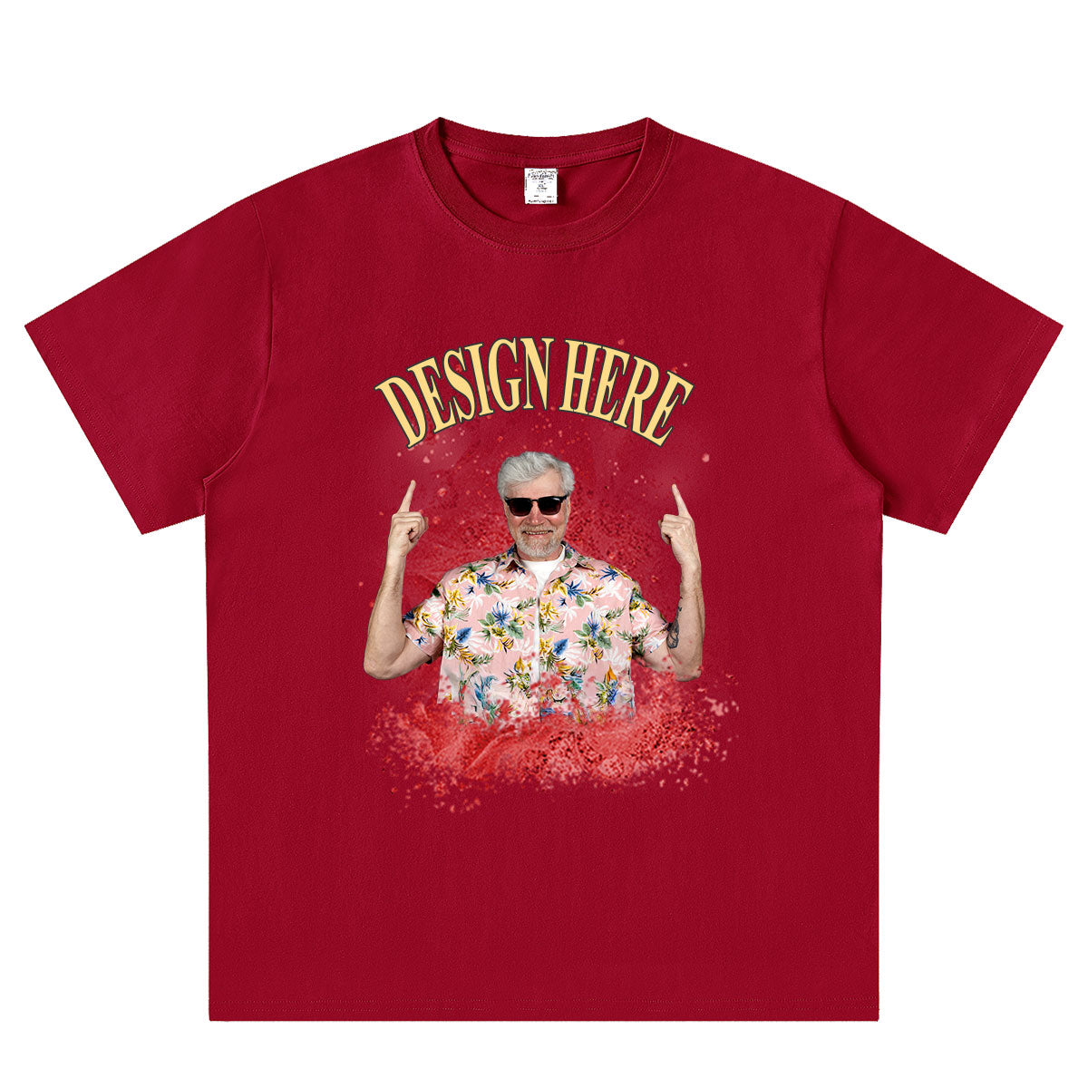 Red Personalized Photo and Text T-Shirts