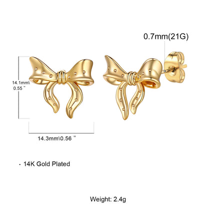 Ribbon Bow Earrings Dimension, Durable