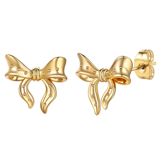 Ribbon Bow Stud Earring for Women