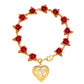 Rose Flower Charm Photo Bracelet for Women Gold