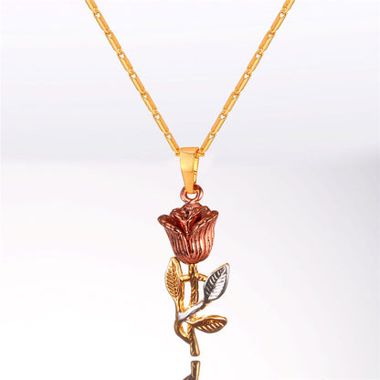 Rose Pendant Necklace for Women