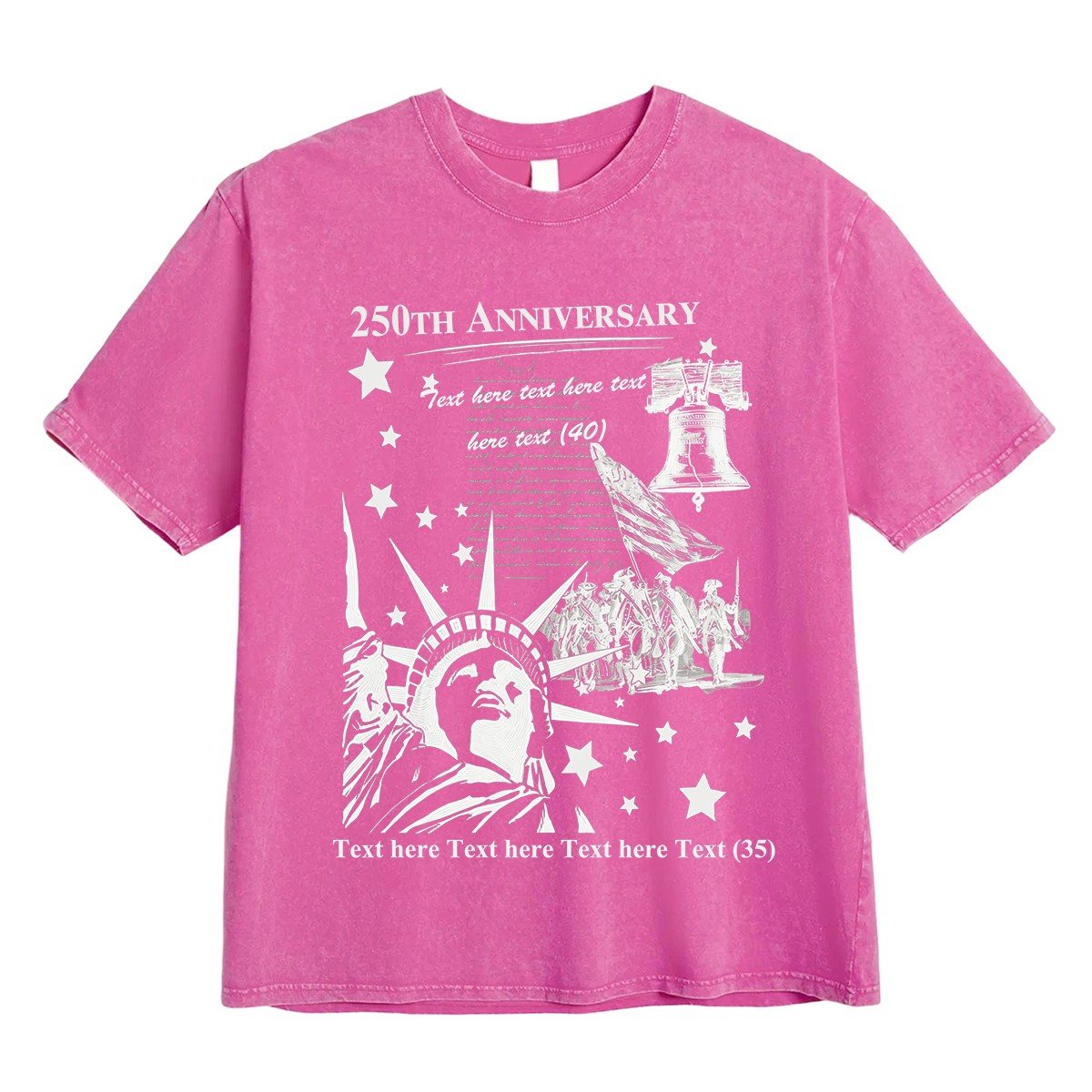 Rose Pink Custom 250th Anniversary USA T Shirt 4th of July Shirts
