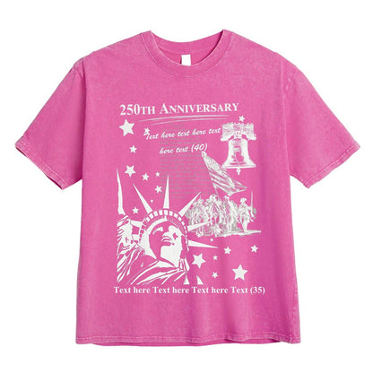 Rose Pink Custom 250th Anniversary USA T Shirt 4th of July Shirts