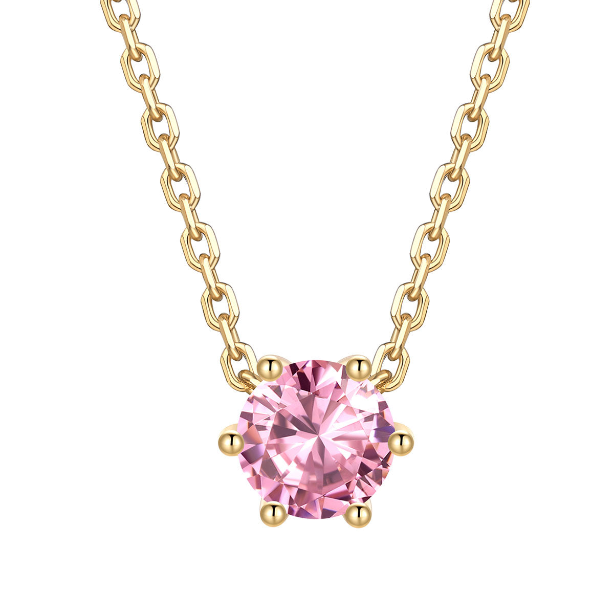 Round Cut October Birthstone Necklace on a white background