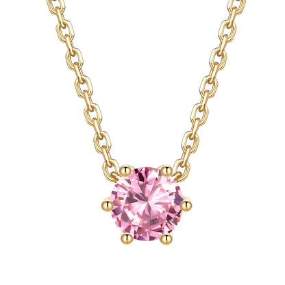 Round Cut October Birthstone Necklace on a white background