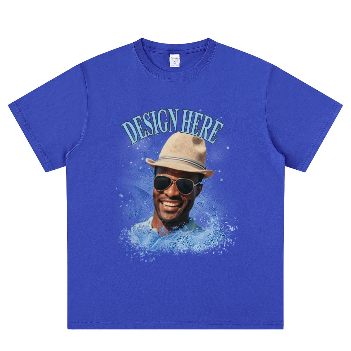 Royal Blue Custom Photo and Text T-Shirts