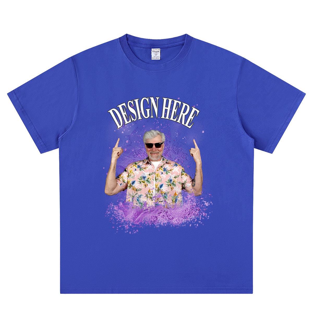 Royal Blue Personalized Photo and Text T-Shirts