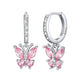 Butterfly Birthstone Huggie Hoop Earrings For Women Girl