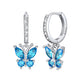 Butterfly Birthstone Huggie Hoop Earrings For Women Girl