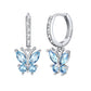 Butterfly Birthstone Huggie Hoop Earrings For Women Girl