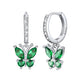 Butterfly Birthstone Huggie Hoop Earrings For Women Girl