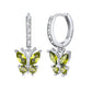 Butterfly Birthstone Huggie Hoop Earrings For Women Girl