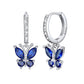 Butterfly Birthstone Huggie Hoop Earrings For Women Girl