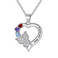 Personalized Birthstone Butterfly Heart Necklace for Women