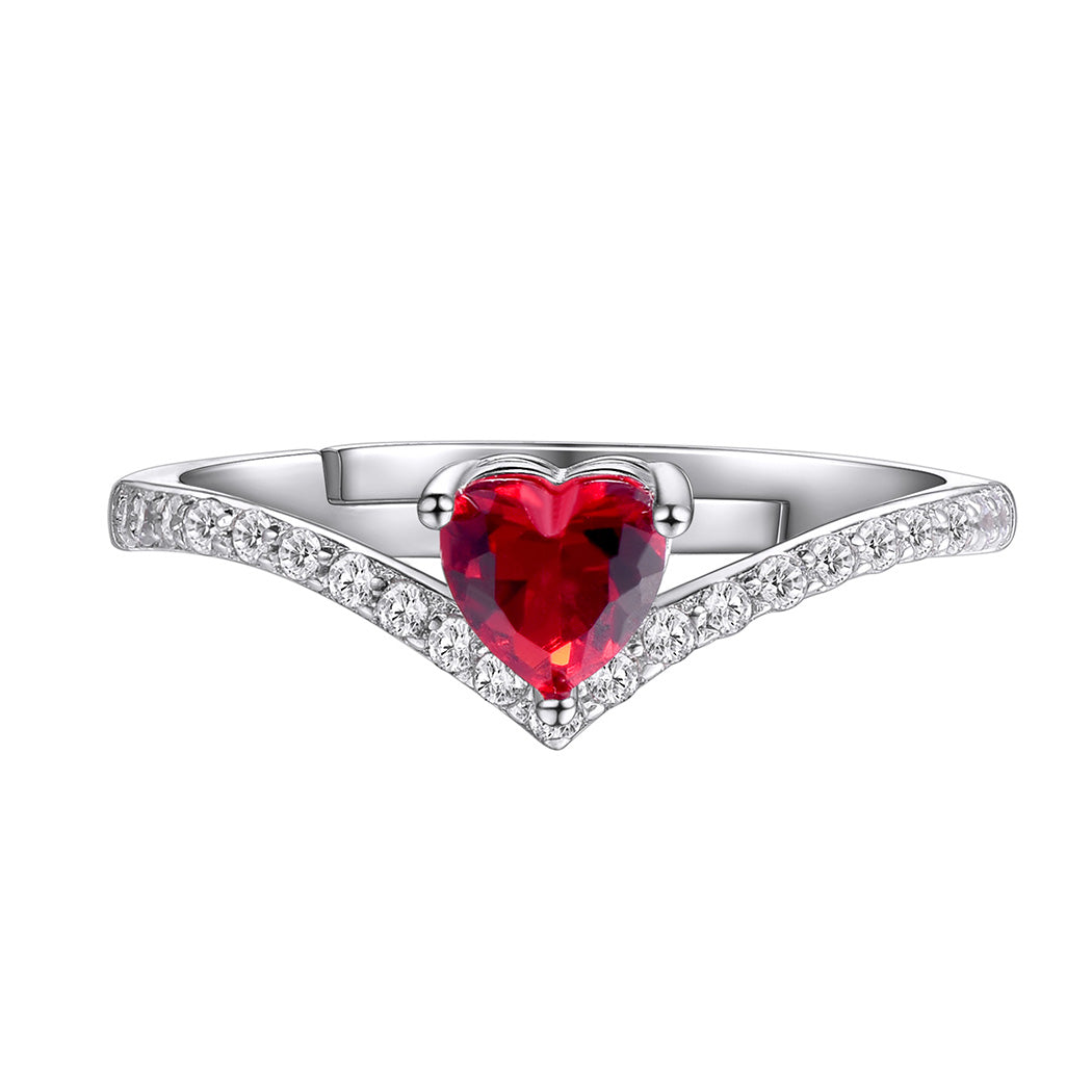 ⚡Flash Sale 925 Sterling Silver Heart Birthstone Promise Ring